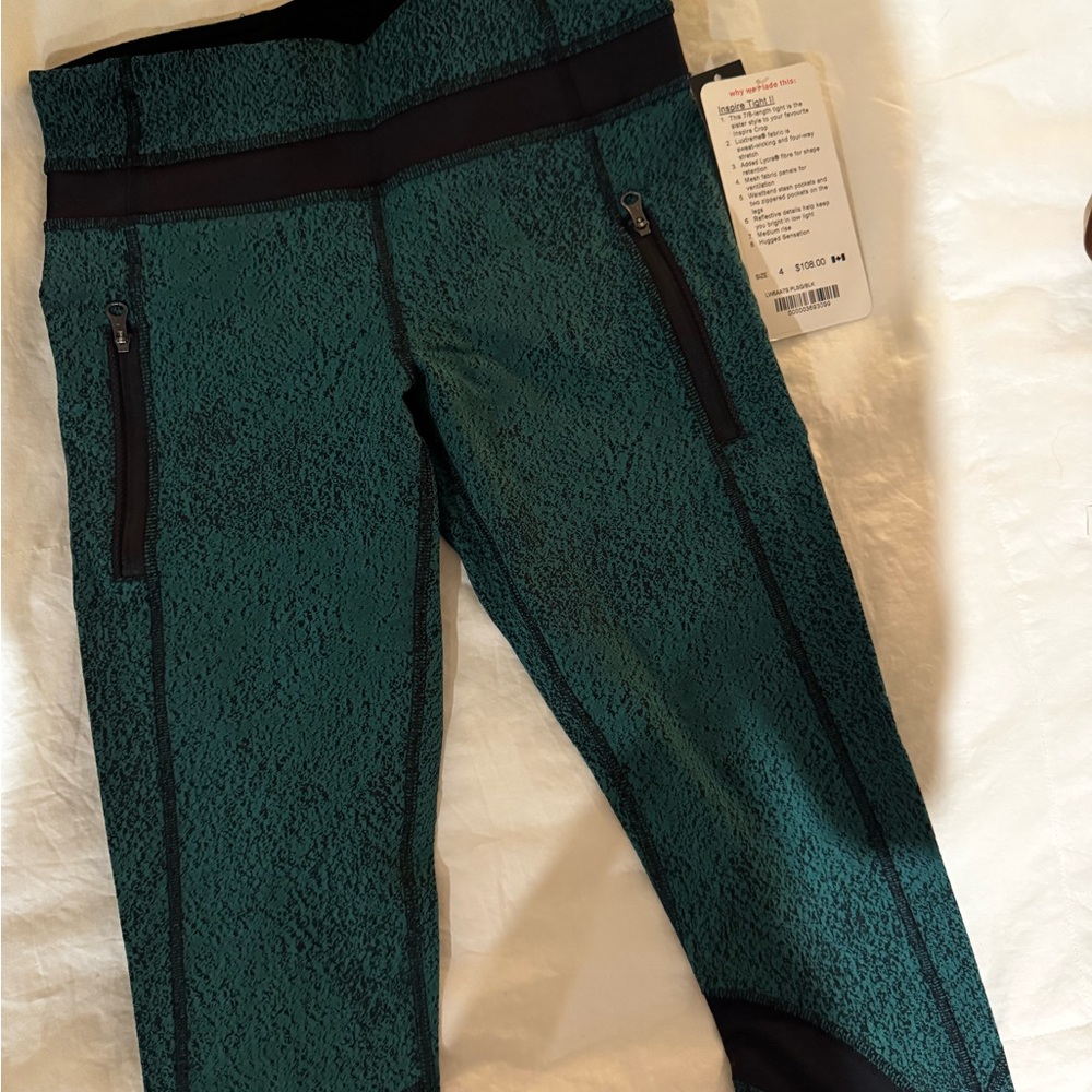lululemon athletica Kids Teal Leggings with Black Accents